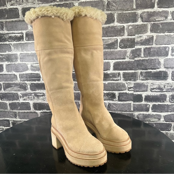NWOT Cult Gaia Cowhide Suede Sommar fold over Boots - Size 36.5 - Picture 10 of 14